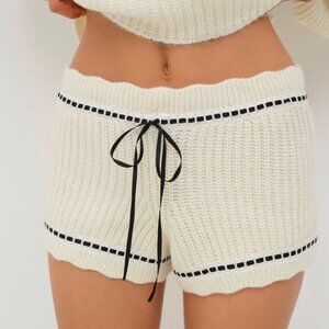 For Love And Lemons White Knit Shorts